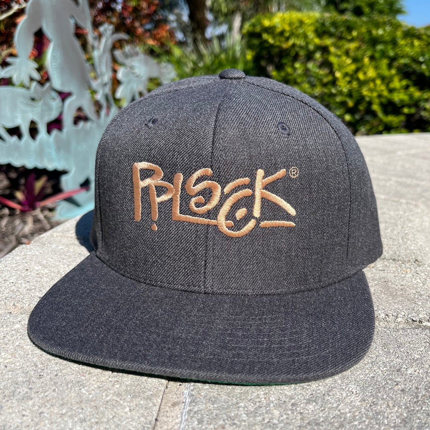 Dark Heather Snap Back Logo Cap